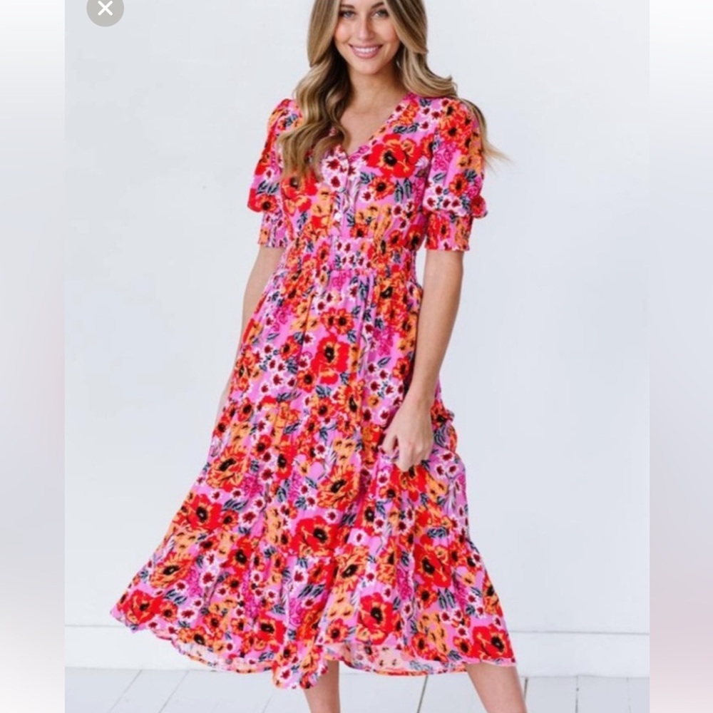 Piper and Scoot - The One Dress in Magenta Floral